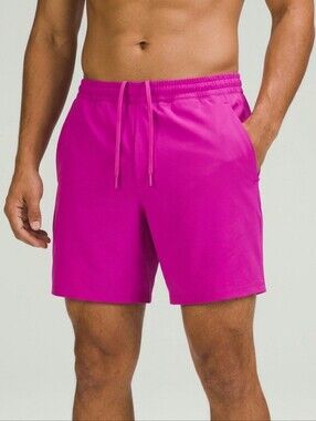 Lululemon Pace Breaker Lined Short 9" L Hot Pink Highlight Running Training Gym